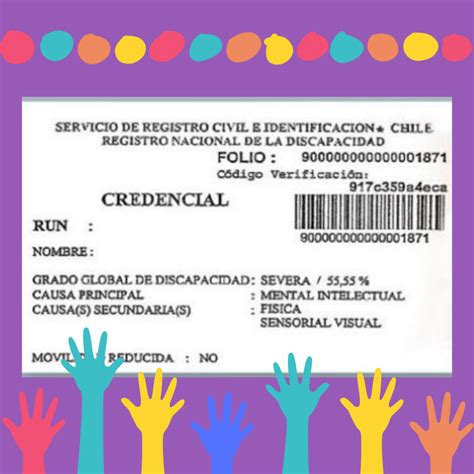 Ejemplo de una Credencial de Discapacidad.