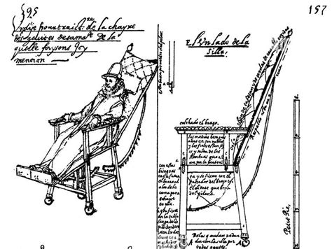 Grabado histórico de la silla de ruedas del rey Felipe II