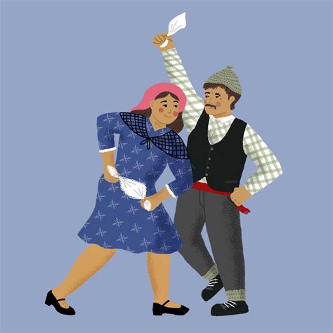 Fotografía de parejas de adultos mayores bailando cueca chilota con trajes típicos en un gimnasio