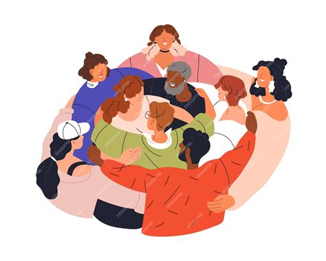 Ilustración de una comunidad apoyando a familias