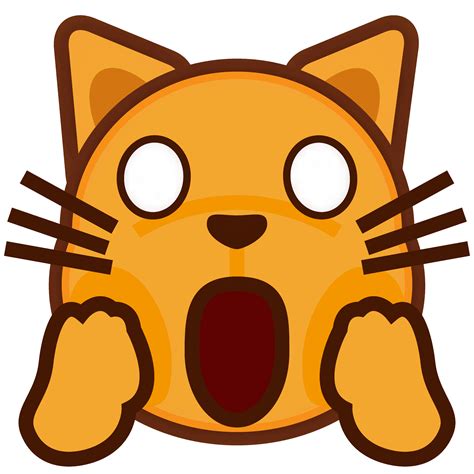 Emoji de gato asustado con las patas en la cara
