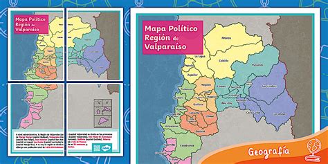 Mapa de la región de Valparaíso con la ubicación de los centros SENAMA