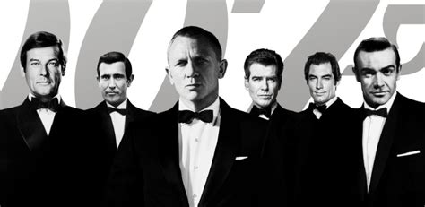 Montaje fotográfico de varios actores interpretando a James Bond