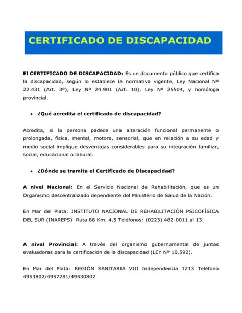 Esquema visual que explica qué es el certificado de discapacidad y su propósito