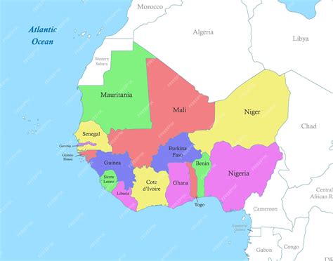 Mapa: Países de África Occidental y Central con ejemplos de voluntariado inclusivo de la ONU