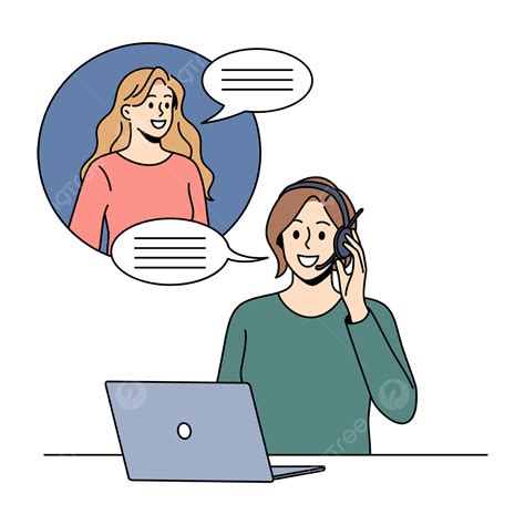 ilustración de persona usando video-llamada para atención al cliente