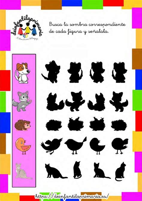 Ejemplo de ejercicio de emparejamiento de imagen con su silueta o sombra