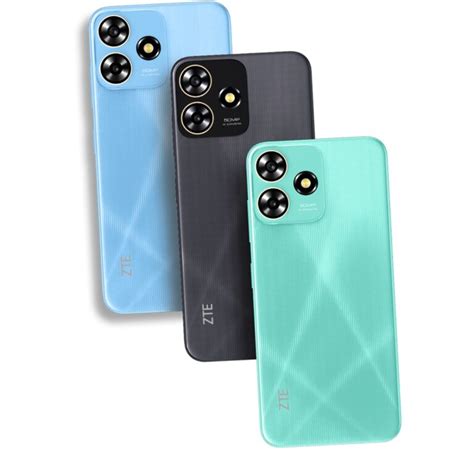 Teléfono ZTE con pantalla grande y diseño minimalista