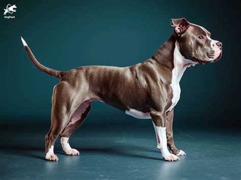 Esquema de la anatomía de un Pitbull Terrier Americano, destacando su complexión fuerte