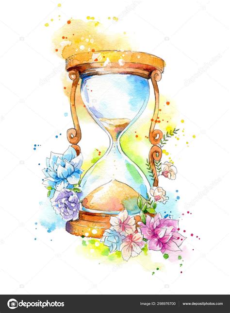 Reloj de arena con flores