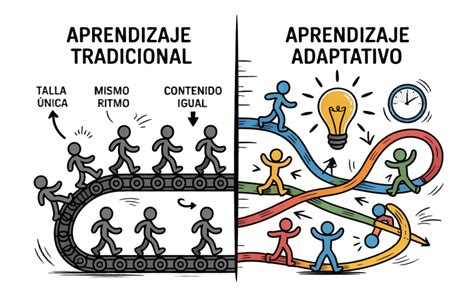 Diagrama de flujo del aprendizaje adaptativo en educación