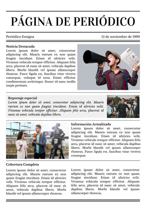 Página de periódico antiguo con el titular 