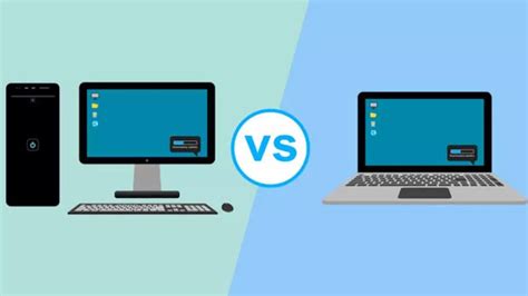 Comparación visual entre un computador de escritorio y un portátil