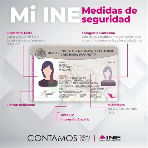 Diseño de la credencial INE con elementos de seguridad