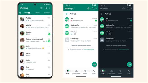 Infografía: Comparativa de interfaz de WhatsApp con y sin alto contraste